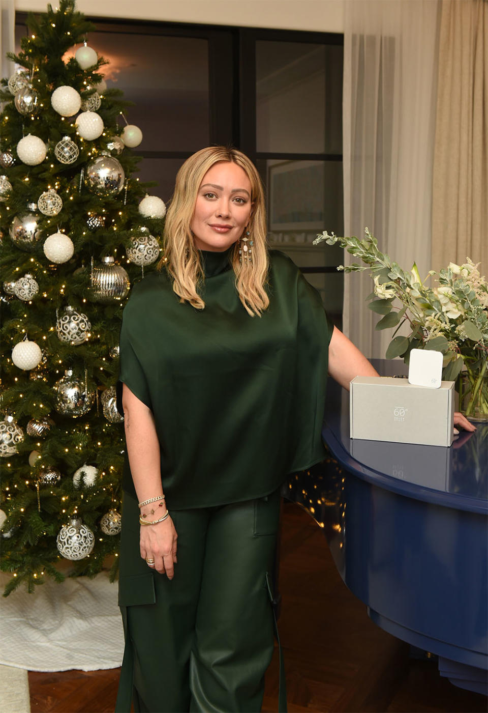 Hilary Duff attends the Below 60° Festive Cocktail Reception at The Maybourne Beverly Hills on December 5, 2023 in Beverly Hills, California. Hosted by Chief Brand Director Hilary Duff, the party celebrated the launch of Below 60°, the next generation of air fragrance devices and can be found at www.below60.com