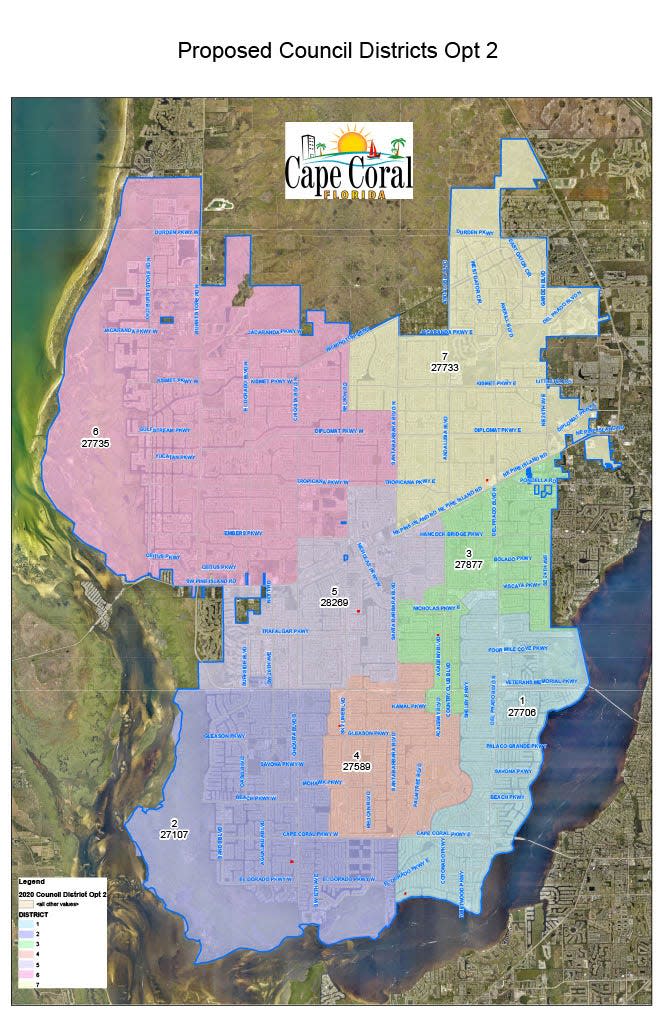 The proposed redistricting map changes.