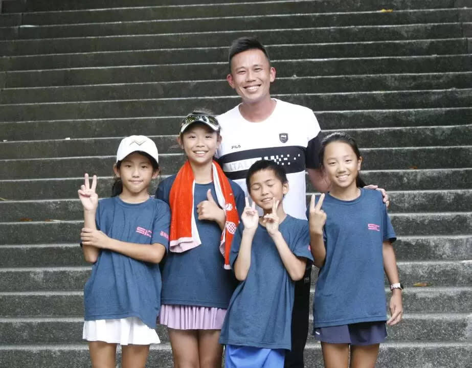 前台灣職業網將陳迪積極打造基隆基層網球。青少年網球運動發展協會提供 