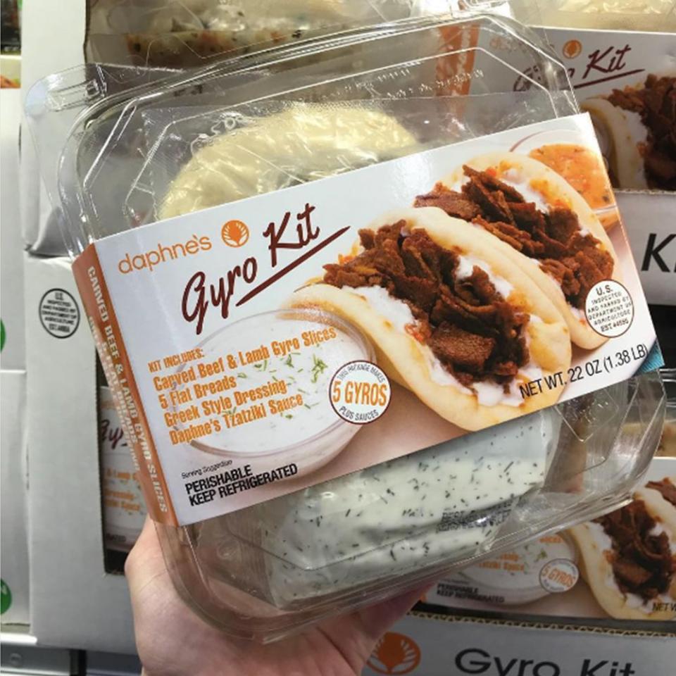 <p>Gyros forever. While we can't decide how to properly pronounce them, we luckily don't have to decide between beef or lamb — because you can get them <em>both</em> with this! Read up on the <a href="https://www.bestproducts.com/lifestyle/a26091216/costco-daphnes-gyro-beef-lamb-kit-greek-dressing/" rel="nofollow noopener" target="_blank" data-ylk="slk:Beef-and-Lamb Gyro;elm:context_link;itc:0;sec:content-canvas" class="link ">Beef-and-Lamb Gyro</a>-making kit here. </p>