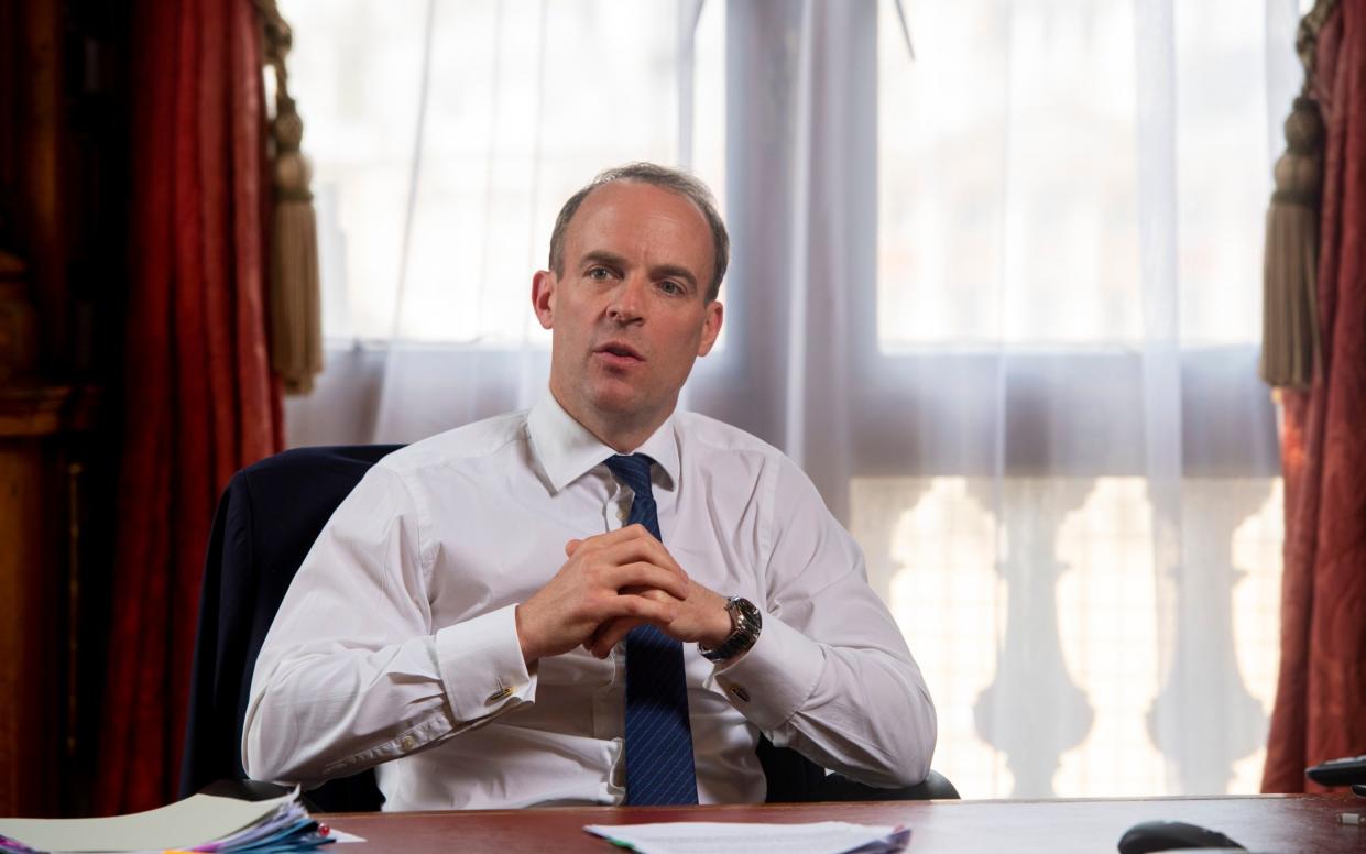 Dominic Raab photographed in his office in the Foreign Office - Geoff Pugh 