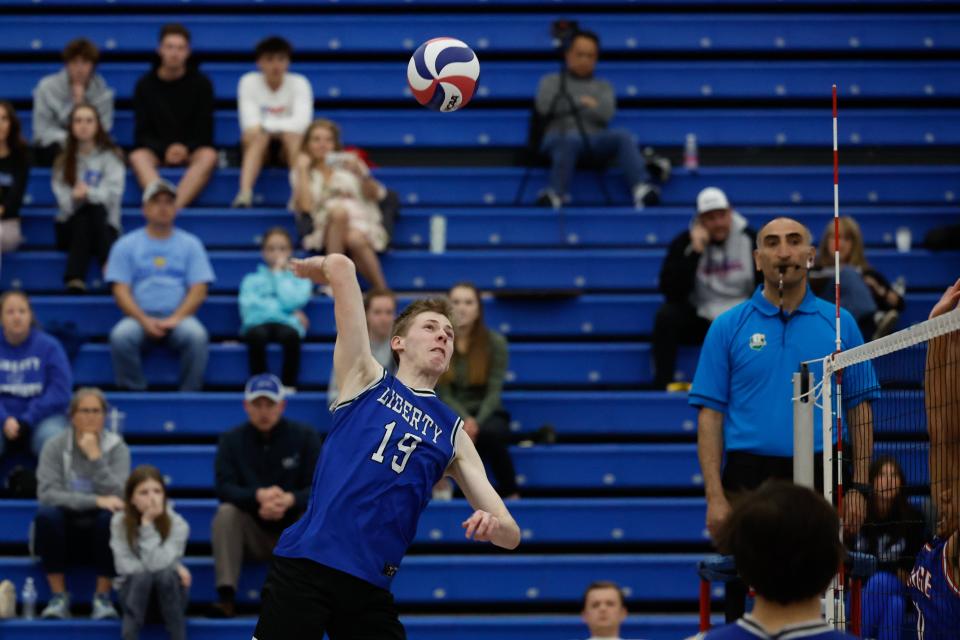 Senior outside hitter Caden Whiteside leads Olentangy Liberty in kills (297) and aces (46).