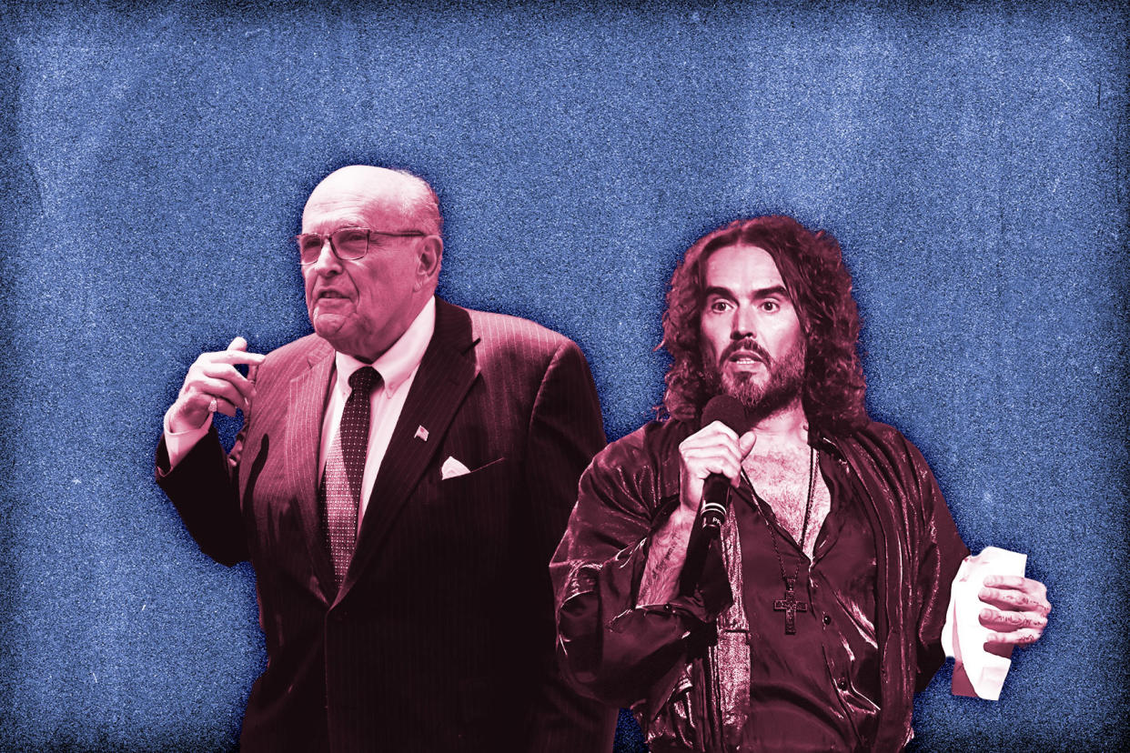 Rudy Giuliani; Russel Brand Photo illustration by Salon/Getty Images