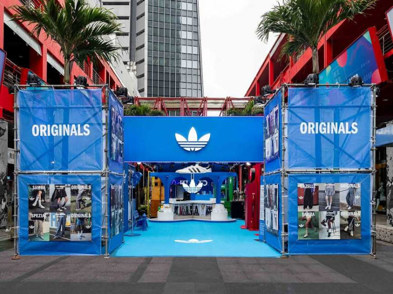 adidas Originals「三葉草復古玩色街區」快閃店4/9~4/14@信義區威秀廣場限時登場。（圖／品牌提供）