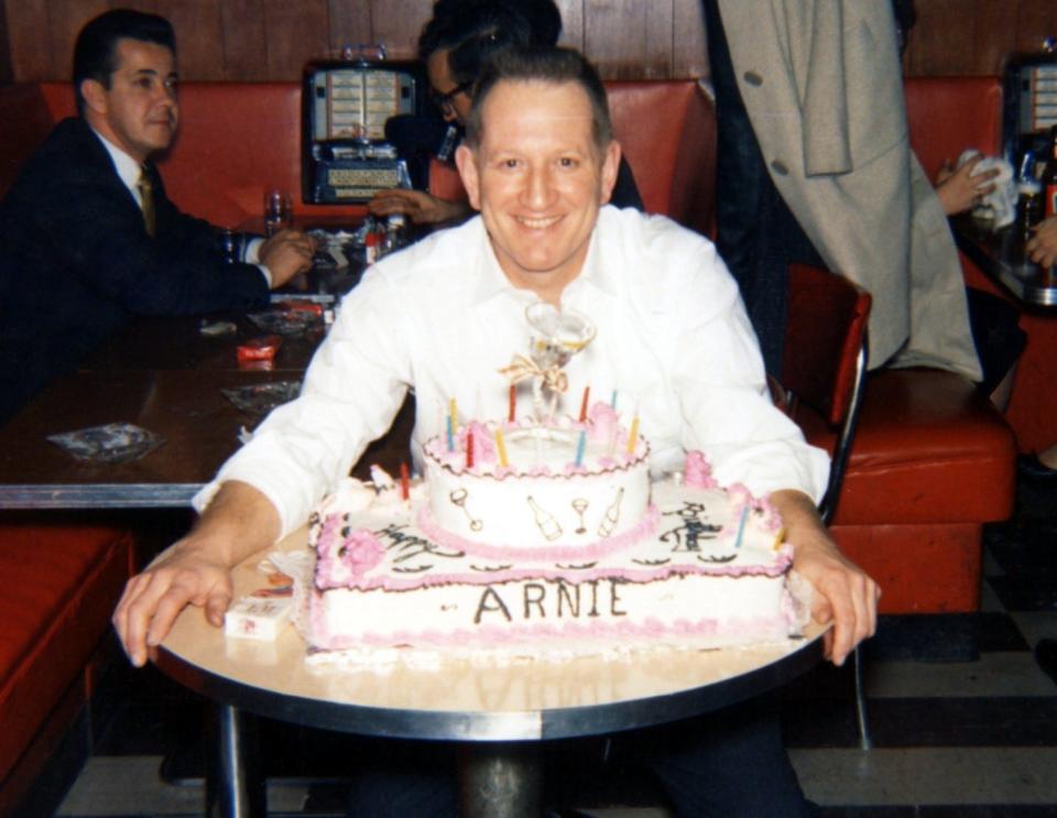 Akron bar owner Arnie “Red” Shapiro celebrates his birthday in the early 1960s.