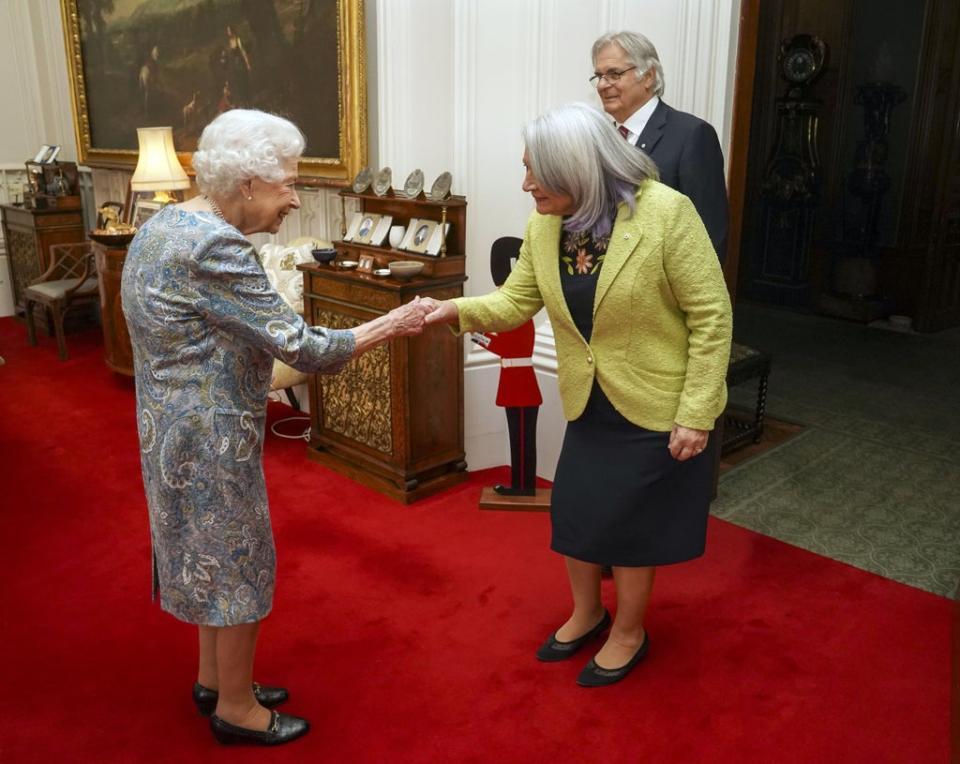 The Queen shakes hands with the Governor General of Canada, Mary Simon (Steve Parsons/PA) (PA Wire)