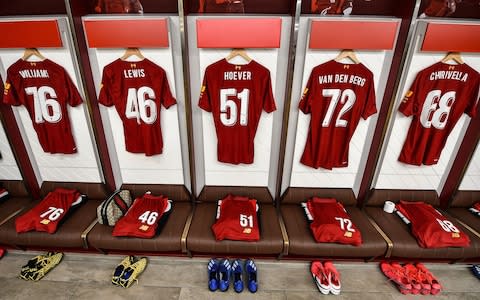Dressing room of Liverpool before the FA Cup Fourth Round Replay match between Liverpool FC and Shrewsbury Town at Anfield - Credit: GETTY IMAGES
