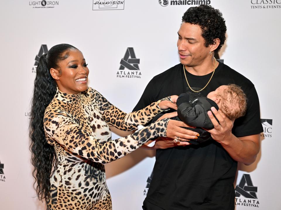 Keke Palmer, Darius Jackson, and their baby Leodis