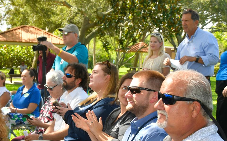  The Celebration of Projects and Partnerships Benefitting the Indian River Lagoon was held July 10 at Front Street Park in Melbourne. Several speakers, including elected officials participated. 