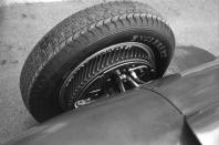 <p>You can still find a few new cars with drum brakes (pictured here as the finned element inboard of the wheel) on their rear axle, but four-wheel drum brakes faded from the norm in the late 1960s, when front discs became optional on most cars. By the early 1970s, nearly everything had discs up front. Drums are fine unless you expect to stop repeatedly or in wet weather. Discs have much better resistance to fade-the erosion of braking power due to heat after repeated hard stops without adequate time left for cooling.</p>