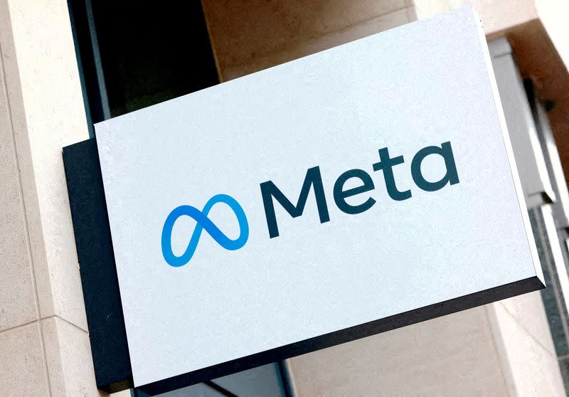 FILE PHOTO: The logo of Meta Platforms' business group