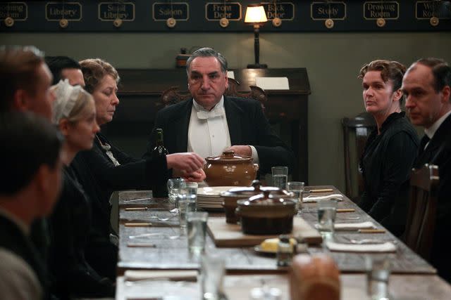 <p>Carnival Film & Television Limited</p> Jim Carter (center) on 'Downton Abbey'