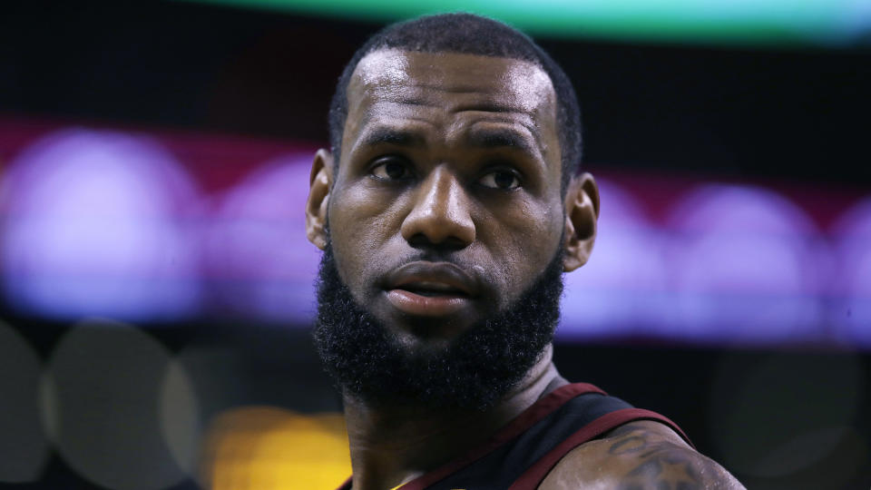 LeBron James spoke out on Instagram against a clothing ad with racist undertones. (AP)