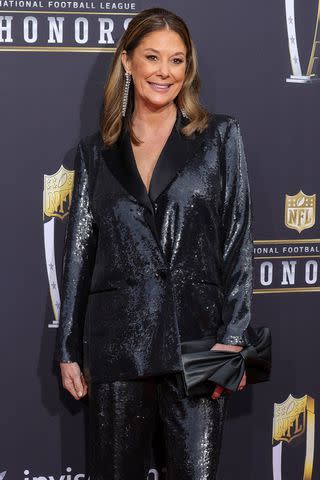 <p>Ethan Miller/Getty</p> Randi Mahomes at the 2024 NFL Honors