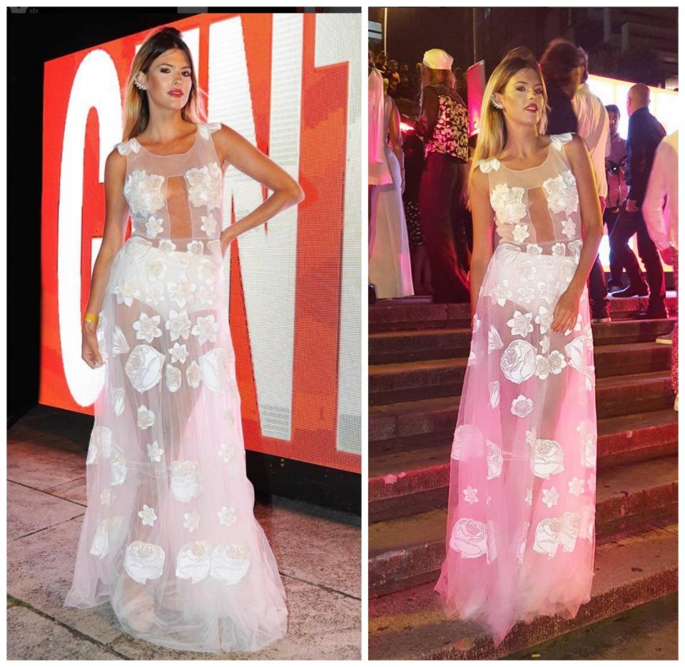 <p>“Fiesta Gente, mi vestido bomba es de China by Antolin”, escribió la modelo y actriz en su cuenta de Instagram al mostrar su look para la fiesta de la famosa publicación, en Mar del Plata. – Fotos: Instagram.com/chinabyantolin </p>