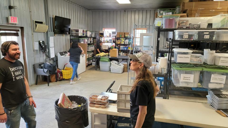 A photo taken inside the operations center at the "Because I Said I Would" camp before fire destroyed everything except five cabins on June 4. The cause of the 4 a.m. fire has not been determined.