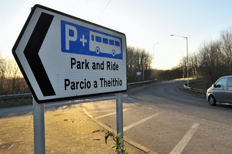 A park and ride site at the Cardiff East Park and Ride site in Pentwyn