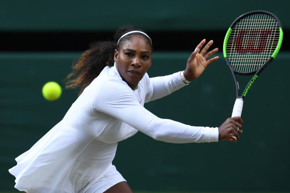 Serena Williams in action at Wimbledon. (Getty)