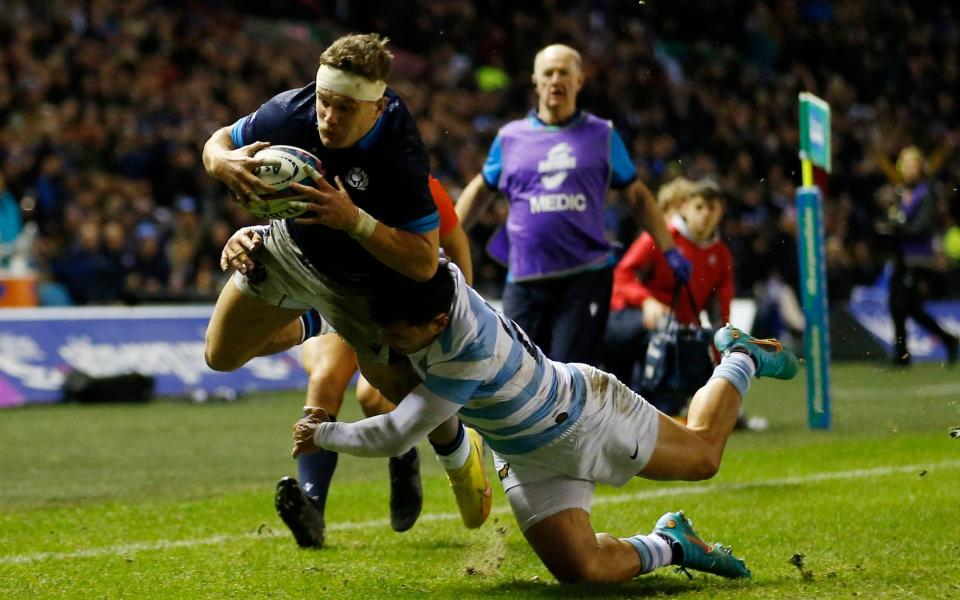 Darcy Graham - Scotland thump 14-man Pumas in chaotic clash at Murrayfield - Craig Brough/Reuters