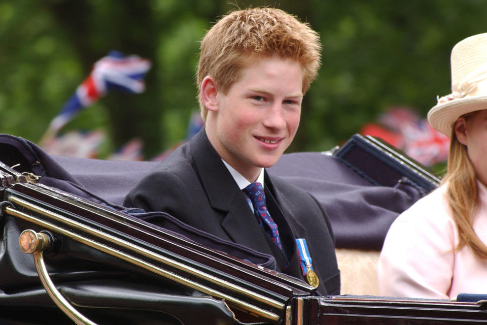 2002: Prince Harry During Trooping the Colour