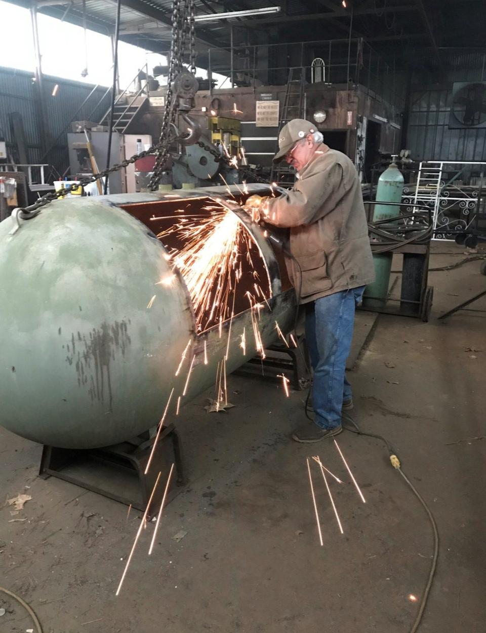 Chef and pitmaster Elliott Moss and his father Terrell Moss (pictured) constructed a smoker together.