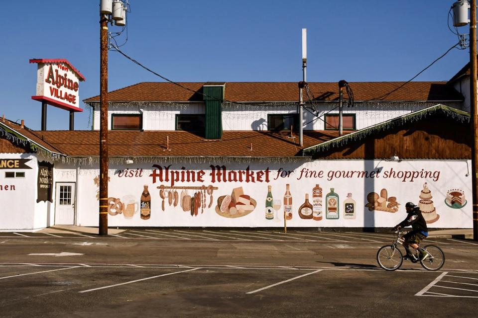 The Alpine Market is one of many features aimed at evoking Old World Europe in Alpine Village in Torrance.