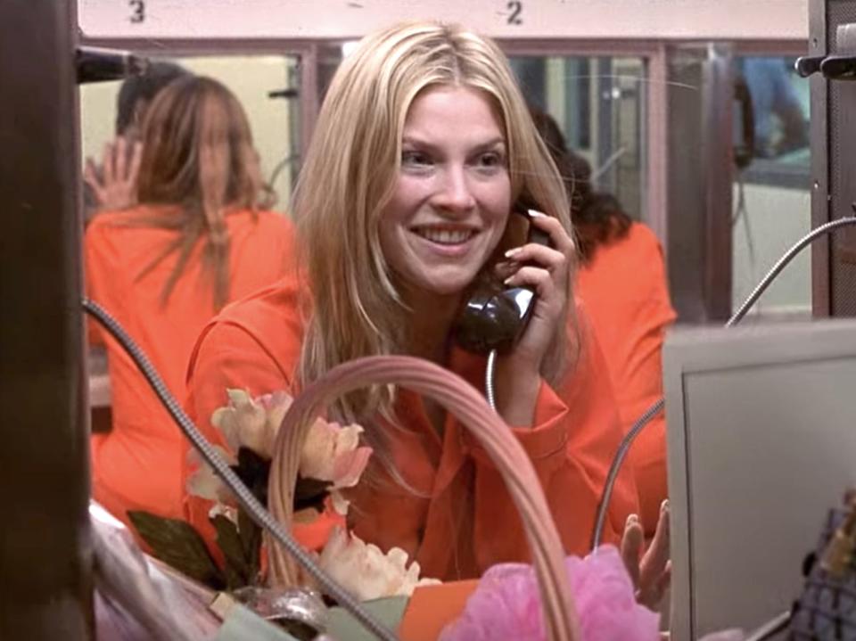 Ali Larter wearing an orange jumpsuit in "Legally Blonde."