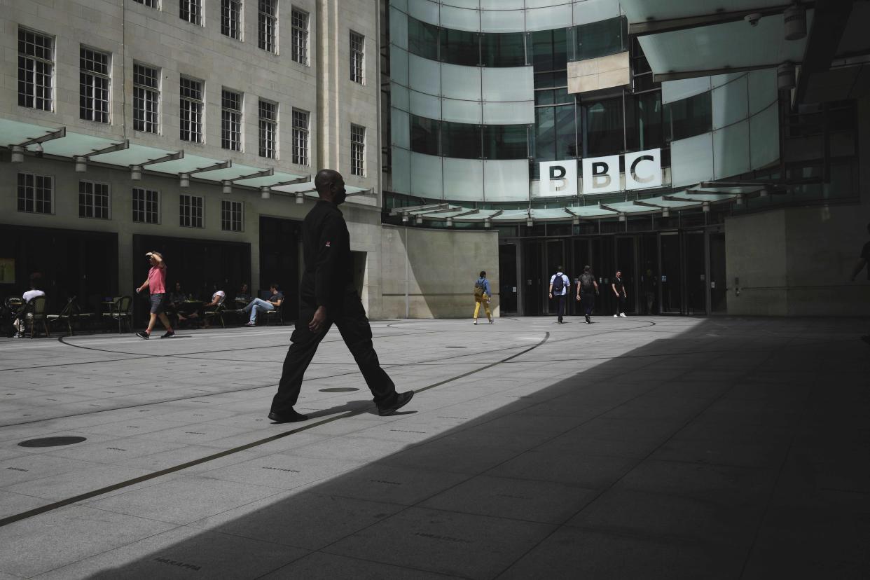 British detectives met with representatives of the BBC on Monday over allegations that a leading presenter paid a teenager for sexually explicit photos. But police said they had not opened a criminal investigation, and a lawyer for the young person denied anything inappropriate had happened.  (Kin Cheung / AP)
