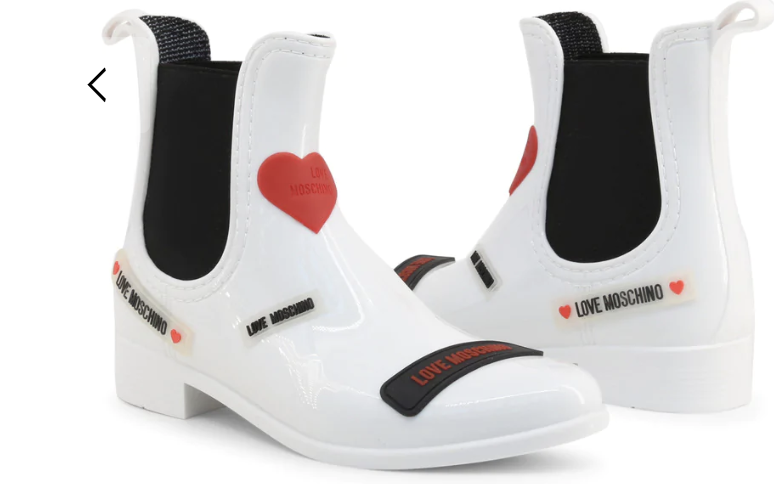 Love Moschino Women's White Logo Slip On Ankle Boots. PHOTO: Robinsons