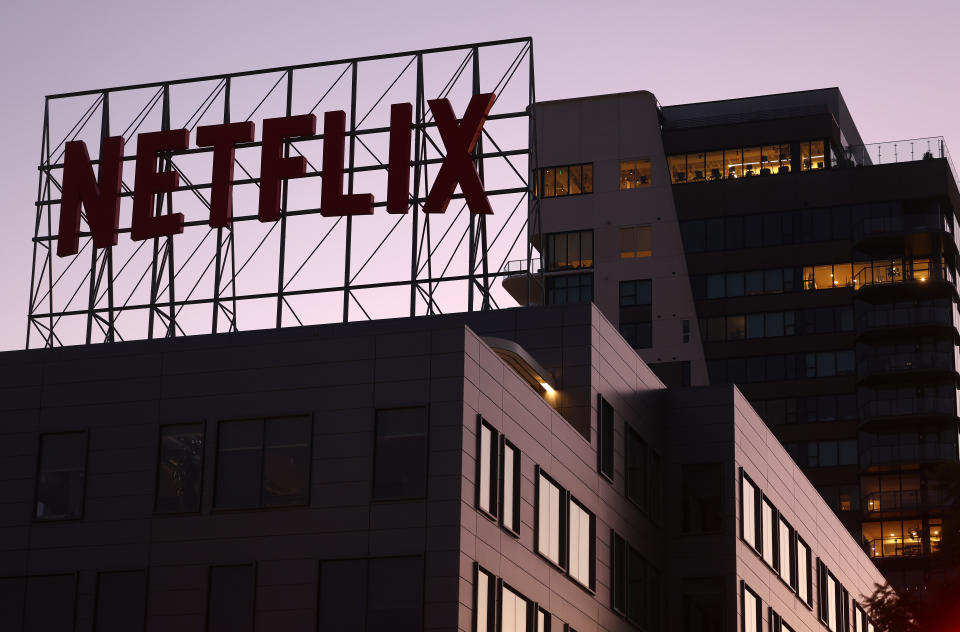 LOS ANGELES, CALIFORNIA - SEPTEMBER 25: The Netflix logo is displayed at its corporate offices on September 25, 2023 in Los Angeles, California. Hollywood is awaiting the final vote on a tentative contract agreement between over 11,000 Writers Guild of America members and Hollywood studios in the nearly 150-day writers strike. (Photo by Mario Tama/Getty Images)