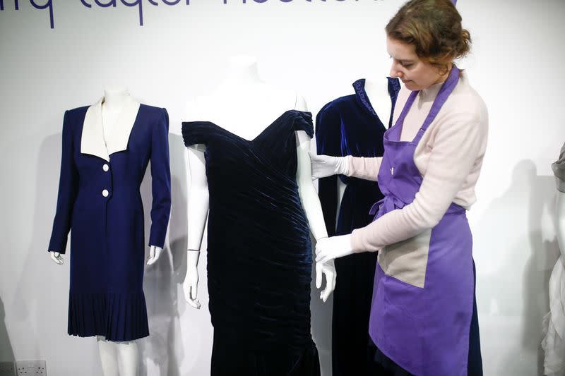 Britain's Princess Diana's gowns pictured at Kerry Taylor auctions in London