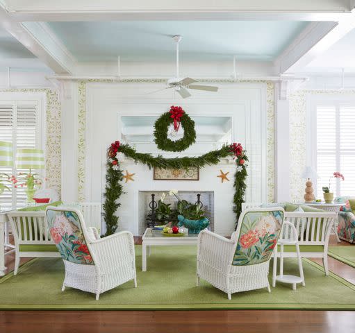 <p>PHOTOGRAPHS BY CARMEL BRANTLEY; STYLING BY PAGE MULLINS</p> Settle in, and enjoy one of the hotelâ€™s many seating areas with festive holiday vignettes.