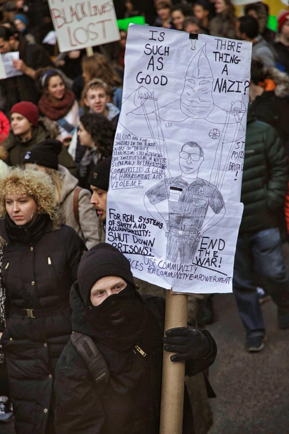 Thousands gather in Washington Square park in New York City on Saturday, Dec. 13, 2014. 