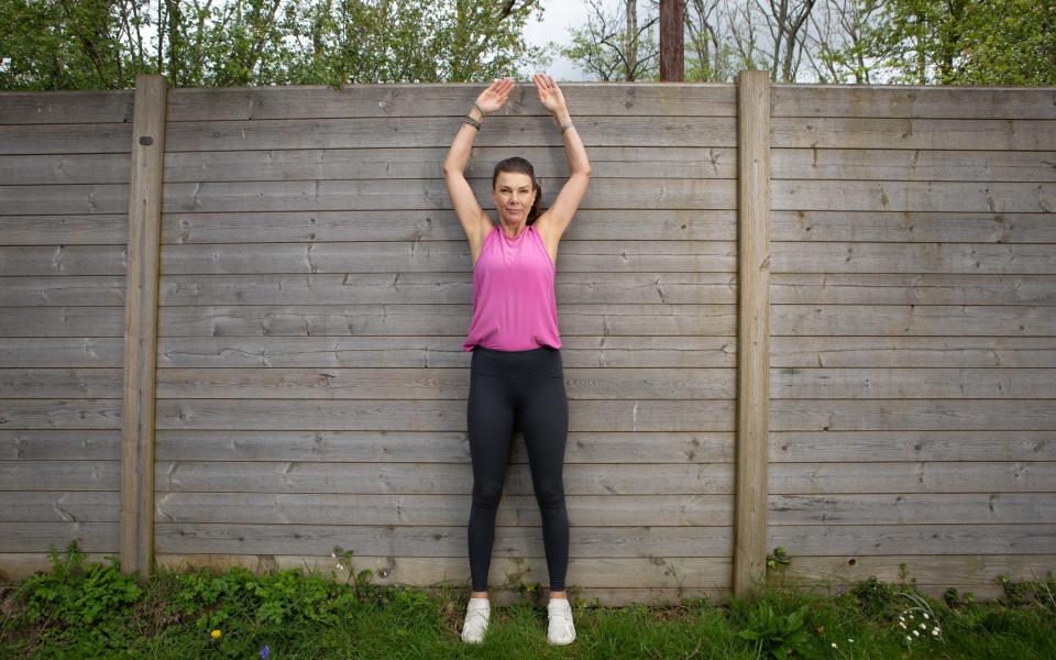 Kathryn demonstrating a wall angle