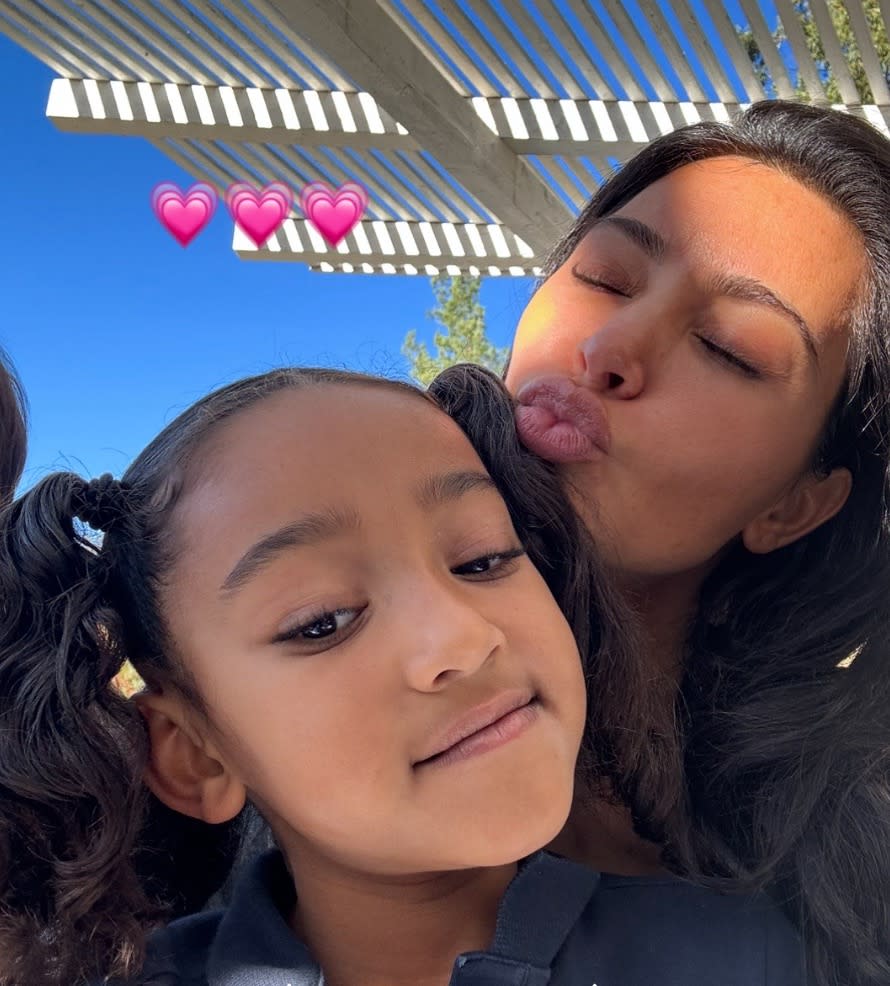 north west shares kim kardashian makeup free selfies