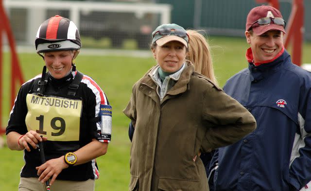 Samir Hussein/Getty Zara Tindall, Princess Anne and Peter Phillips at the Badminton Horse Trials in 2008.