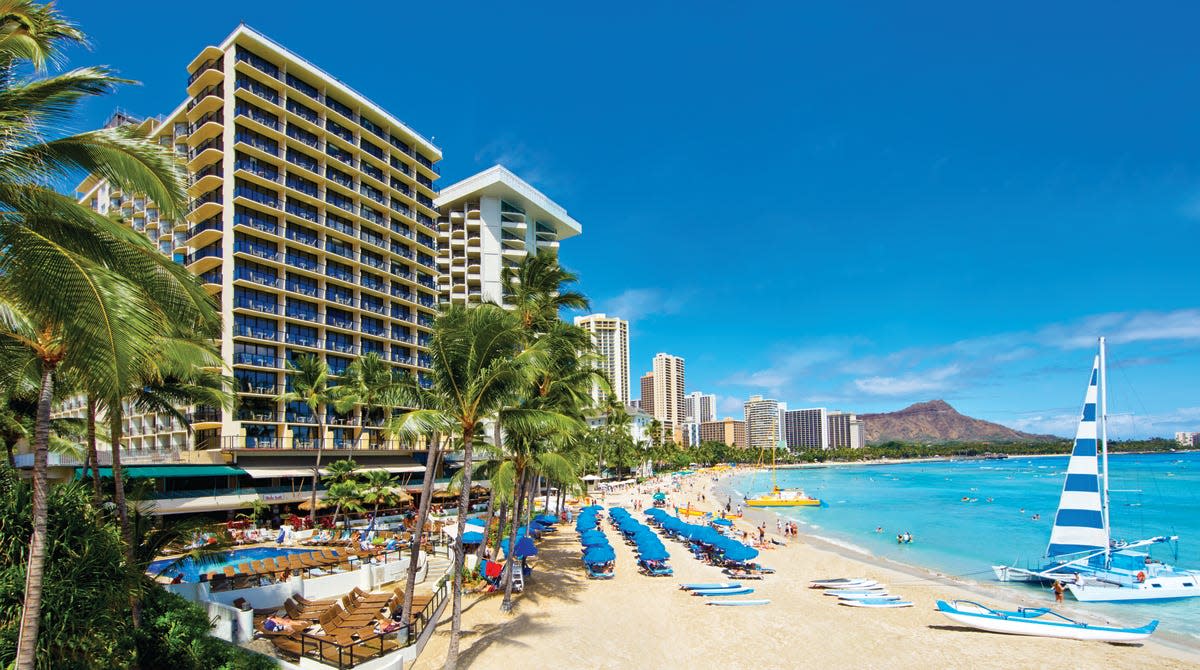 The Outrigger Waikiki Beach Resort is located right along Waikiki beach.