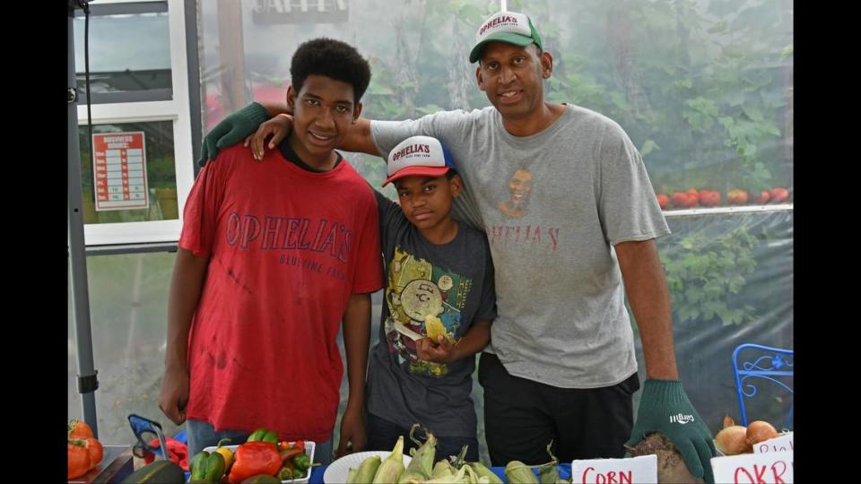 Mike Rollen has been teaching sons Elijah Rollen, 15, and Evan Rollen, 11, about feeding people in their Kansas City community since they were very young. Rollen uses innovative sustainability methods in his Vine Street urban farming business, called Ophelia’s Blue Vine Farm — named after his grandmother, who taught him to garden.