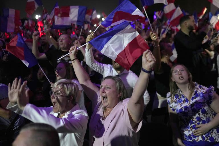 Supporters of French far-right leader Marine Le Pen (AP Photo/Thibault Camus)