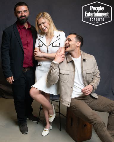 <p>Ben Trivett/Shutterstock</p> Petar Valchanov, Maria Bakalova and Julian Kostov (Triumph) Photographed in the PEOPLE, EW and Shutterstock Toronto International Film Festival 2024 Portrait Studio on September 8, 2024 in Toronto, Ontario, Canada.