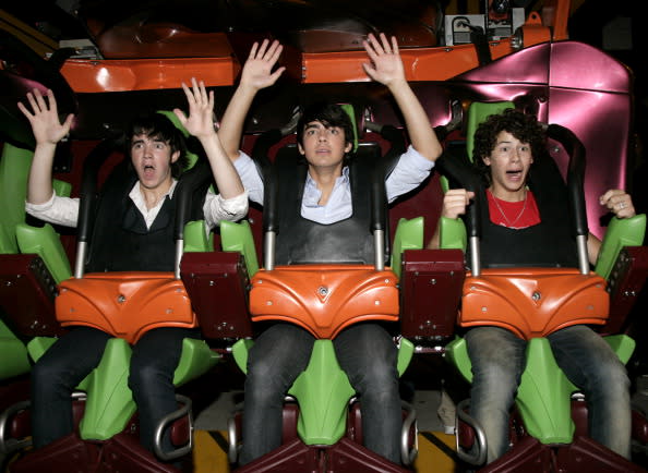 Miley Cyrus and The Jonas Brothers Visit Six Flags Magic Mountain
