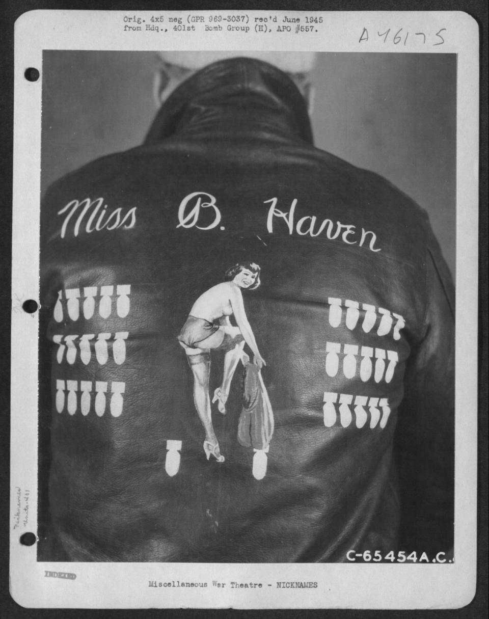 A customized G-2 leather jacket.