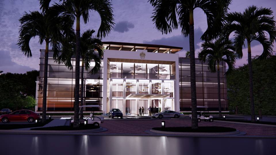 Rendering of a proposed new office building by the Trump Organization in Jupiter. The three-story property, slated for the Trump National Golf Club, will house Trump Organization employees.