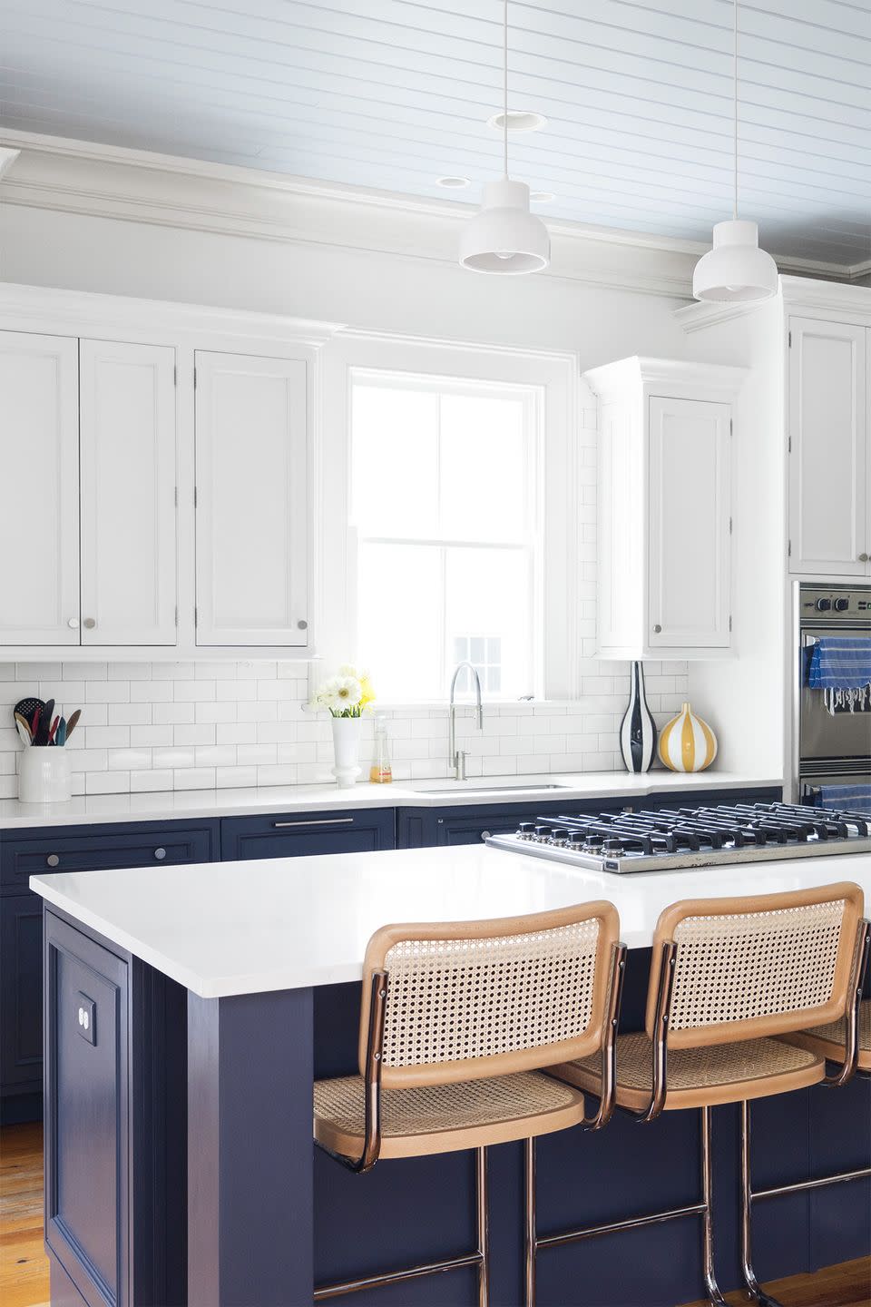 blue kitchen cabinets