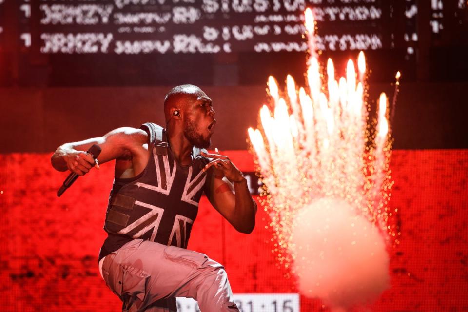 Stormzy performs in the headline slot in 2019 (Getty Images)