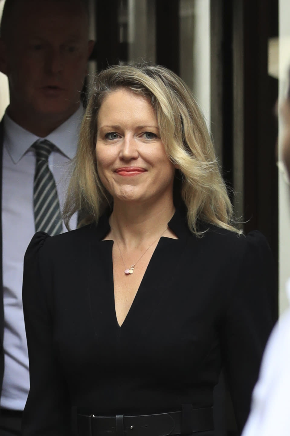 Amber Heard's lawyer Jen Robinson arrives at the High Court for a hearing in Johnny Depp's libel case, in London, Friday, July 24, 2020. Actor Depp is suing News Group Newspapers, publisher of The Sun, and the paper's executive editor, Dan Wootton, over an April 2018 article that called him a "wife-beater." The Sun's defense relies on a total of 14 allegations by his ex-wife, actress Amber Heard of Depp's violence. He strongly denies all of them. (Aaron Chown/PA via AP)