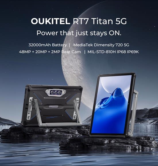 OUKITEL RT7 Titan, the world's first 5G rugged tablet with a revolutionary  32,000mAh battery will be launched on AliExpress on 21 Aug, 2023