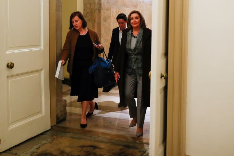 U.S. Speaker of the House Pelosi walks to her office on Capitol Hill in Washington