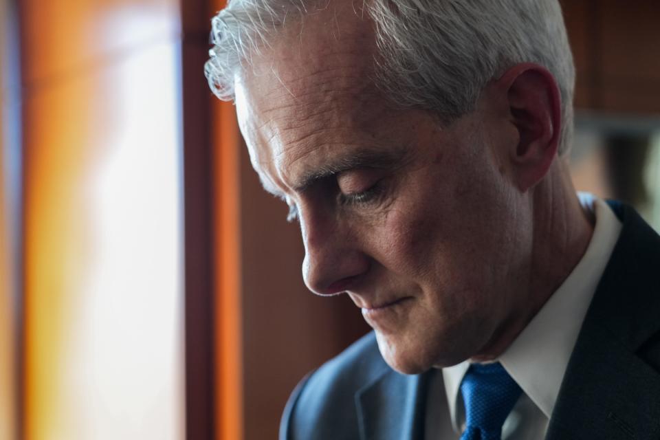 Feb. 5, 2024; Washington, DC, USA --- Denis McDonough, the Secretary of Veterans Affairs for the VA, spoke with USA Today about the success and failures of the agency. He was appointed by President Joe Biden. Mandatory Credit: Megan Smith-USA TODAY ORG XMIT: USAT-748994 (Via OlyDrop)