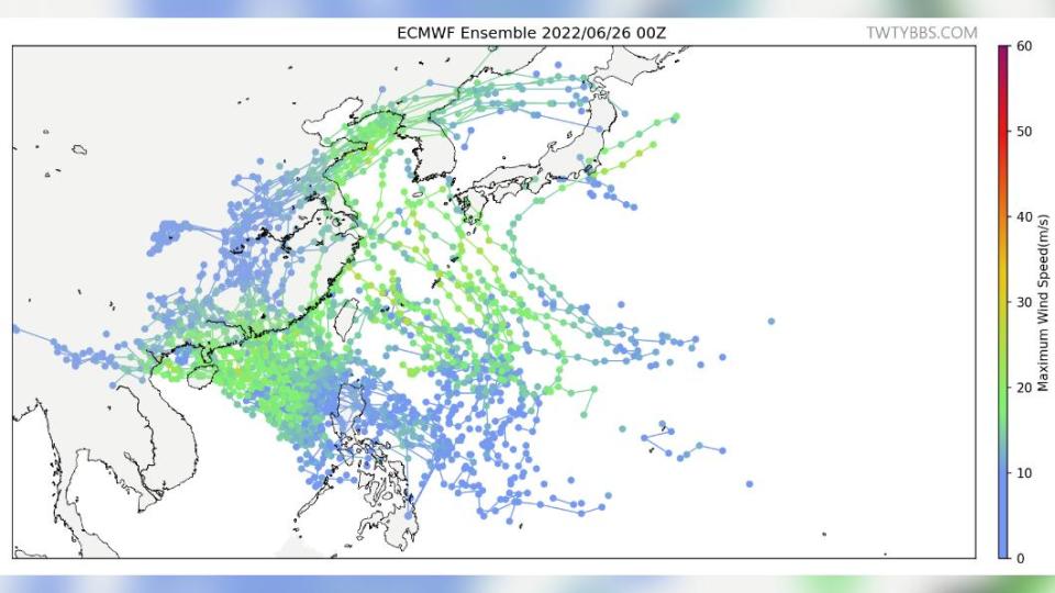 熱帶擾動有機會發展成熱帶低壓或颱風。（圖／翻攝自台灣颱風論壇｜天氣特急）